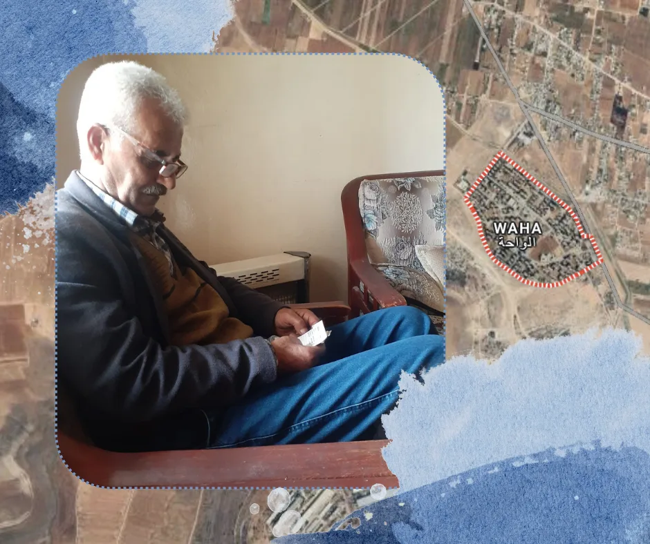 Abdu Abdel-Mannan Abdullah in his appartment in Waha, al-Safira.