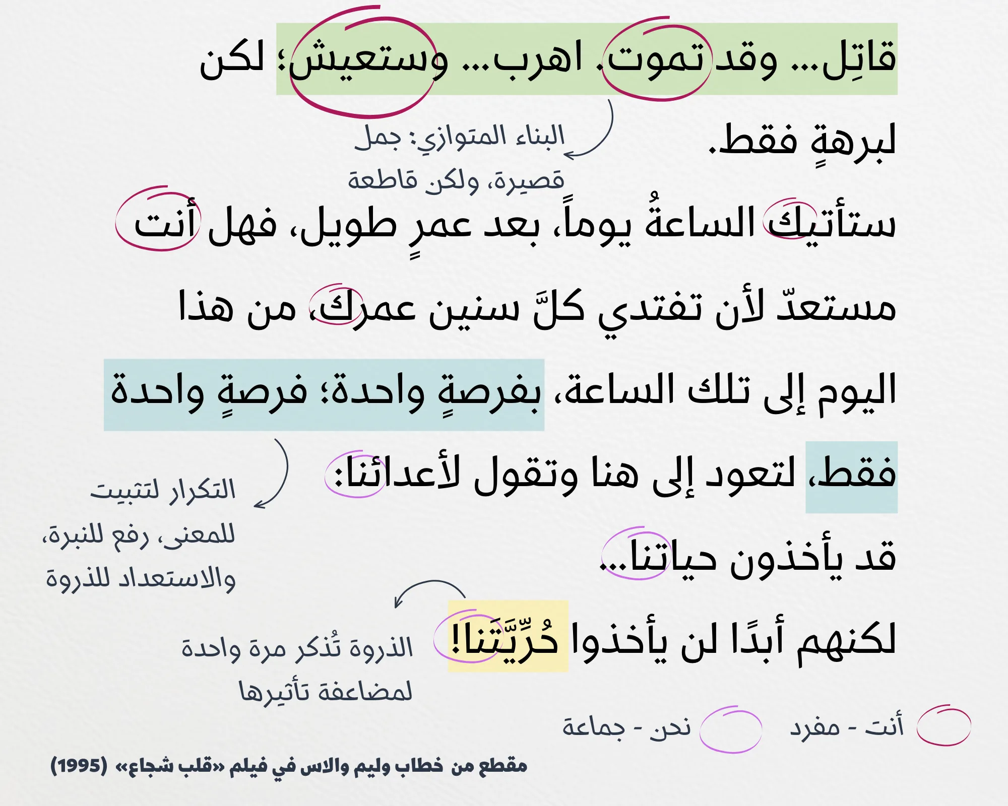 تحليل لغوي لخطاب من فيلم «قلب شجاع»