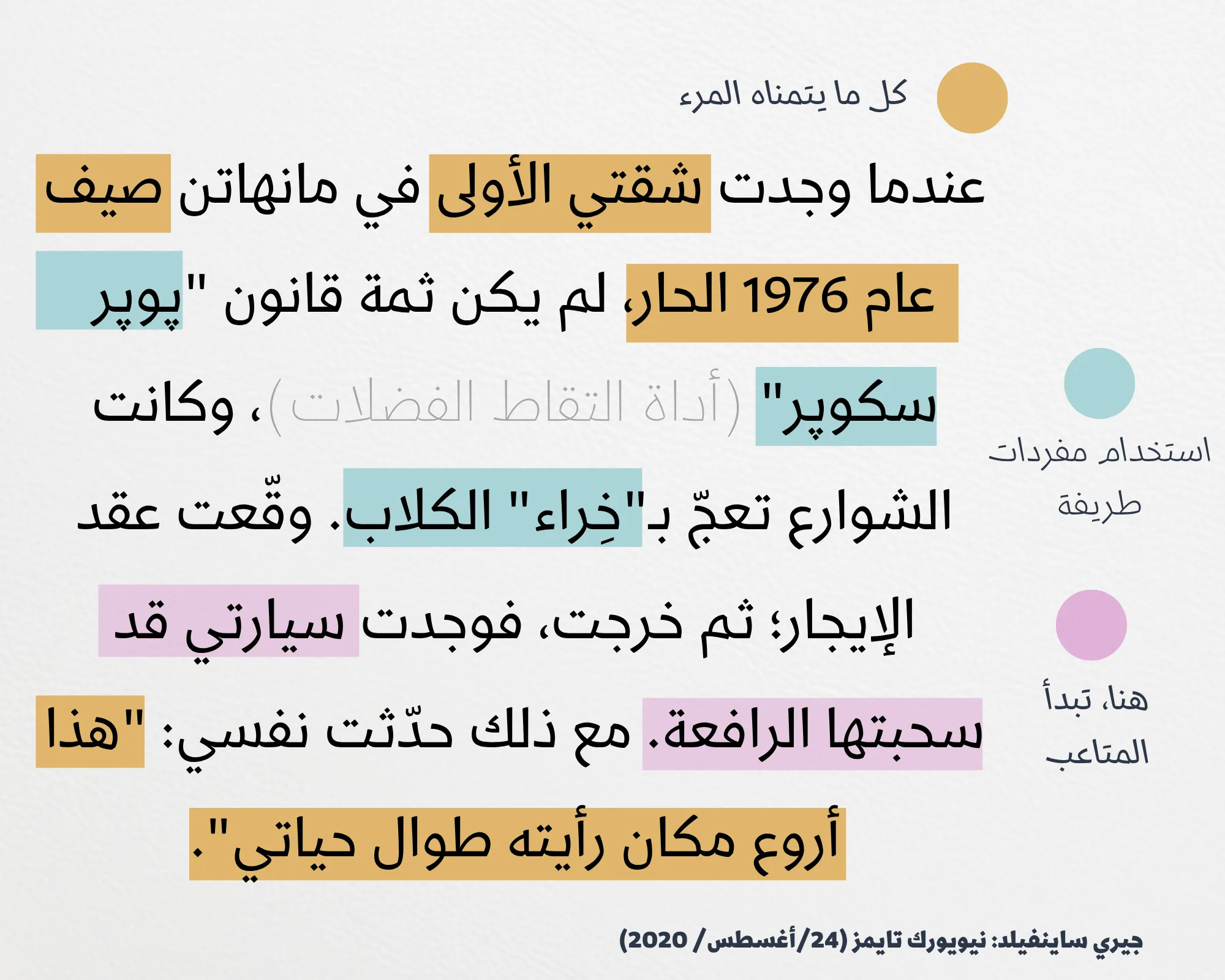 تحليل لغوي لمقطع لجيري ساينفلد في نيويورك تايمز