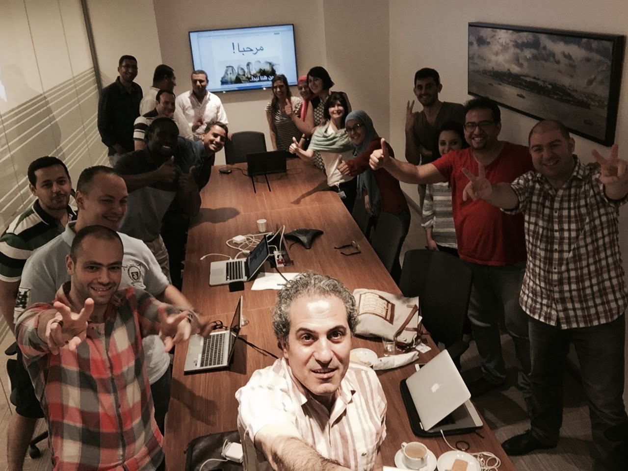 An editorial meeting